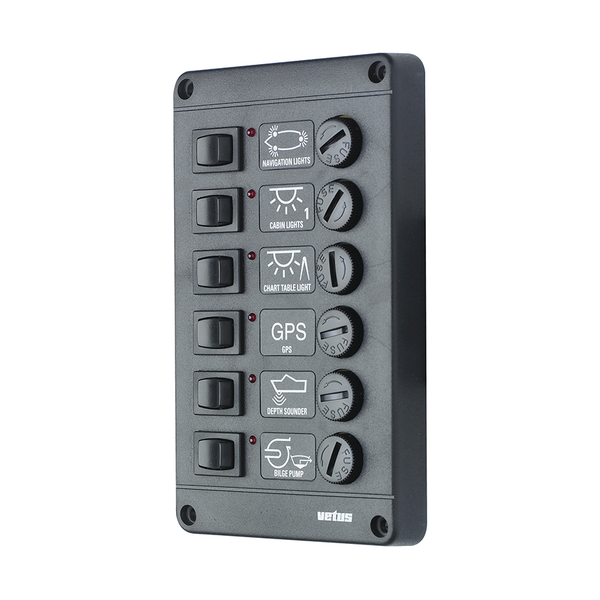 Switch panel with 6 fuses
