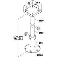 Telescopic table pedestal 29-69cm