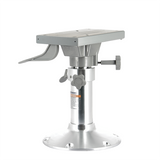 Adjustable height seat pedestal with swivel and slide