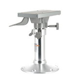 Adjustable height seat pedestal with swivel and slide