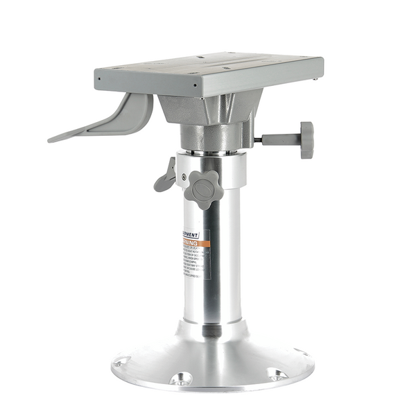Adjustable height seat pedestal with swivel and slide
