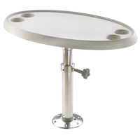 Easy-mount adjustable height oval table