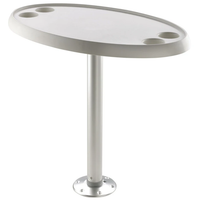 Easy-mount fixed height oval table