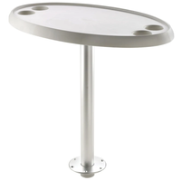 Quick-remove fixed height oval table