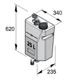 Bulkhead mount waste water tank 25 litre