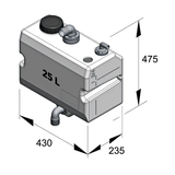 Bulkhead mount waste water tank 25 litre
