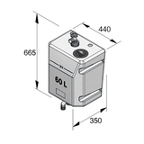 Bulkhead mount waste water tank 60 litre