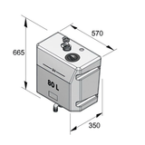 Bulkhead mount waste water tank 80 litre