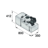 Waste water tank system 61 litre with pump